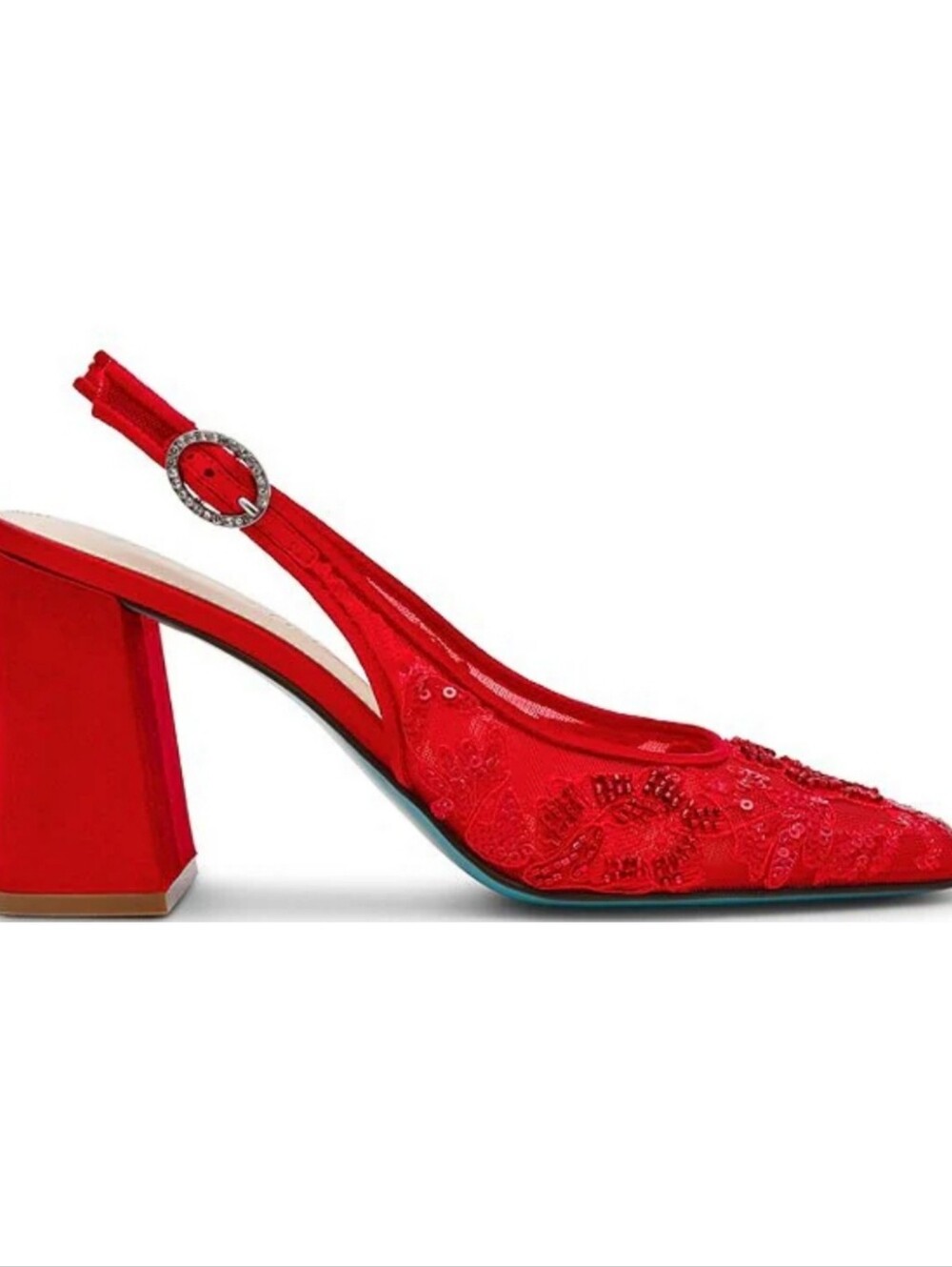 Betsey Johnson Ninah Mesh Embellished Slingback Pumps - Picture 10 of 11